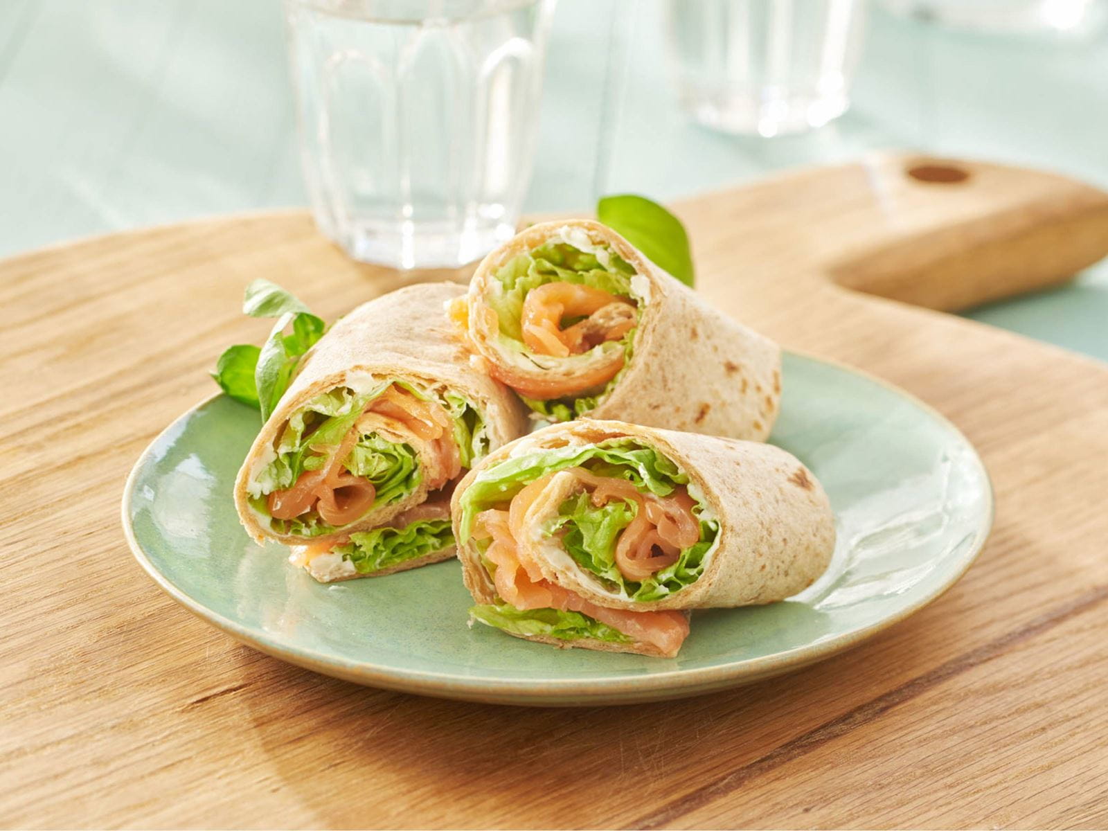 recipe image Roulés de wrap au saumon