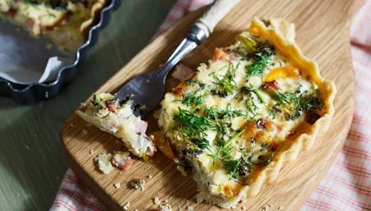 recipe image Quiche aux légumes : brocolis, champignons et lardons