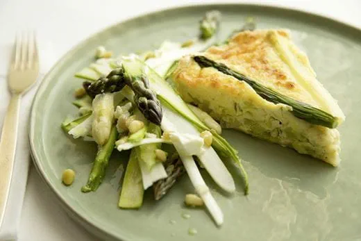 recipe image Quiche aux poireaux et aux asperges