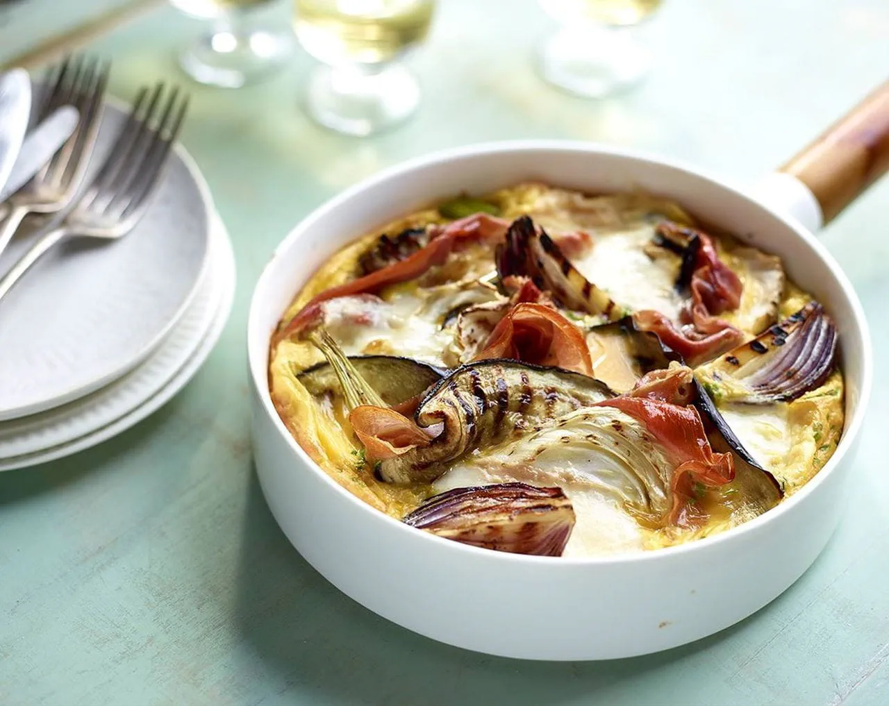 recipe image Frittata au four aux légumes grillés et prosciutto
