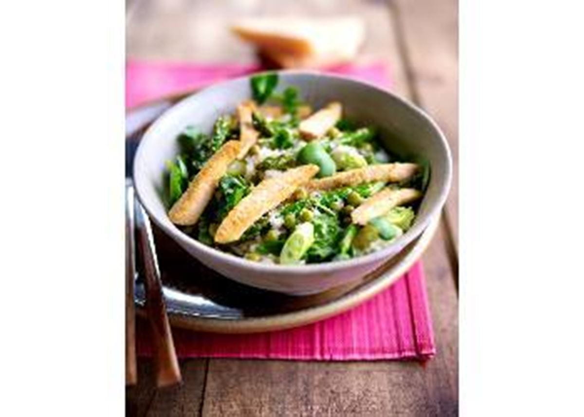 recipe image Risotto au poulet et asperges