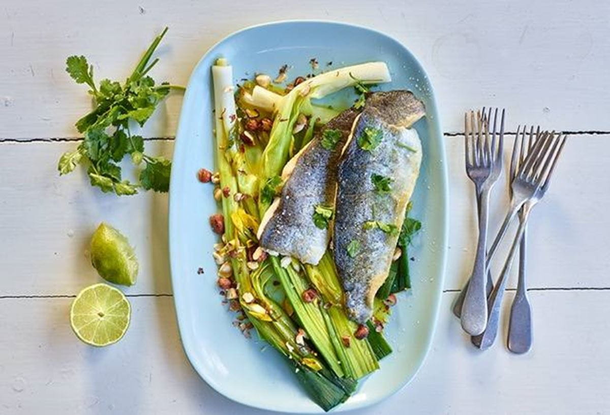 recipe image Jeunes poireaux et filet de truite